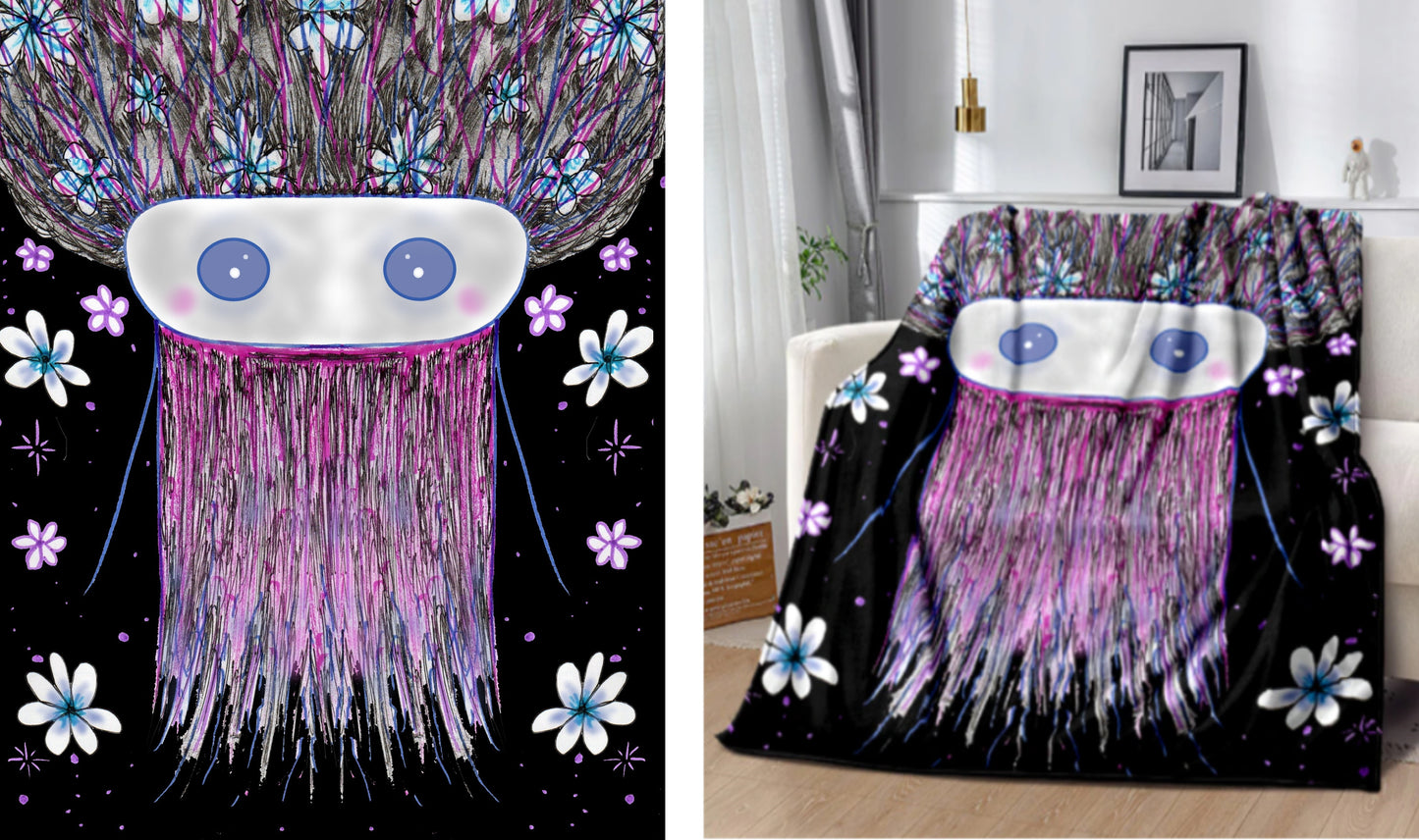 Alien Space Flowers blanket