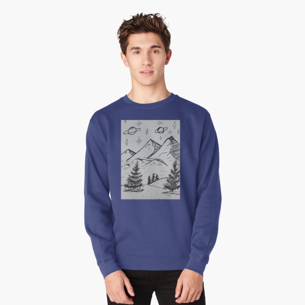 Galaxy Space Mountains 🗻 Pullover Sweatshirt