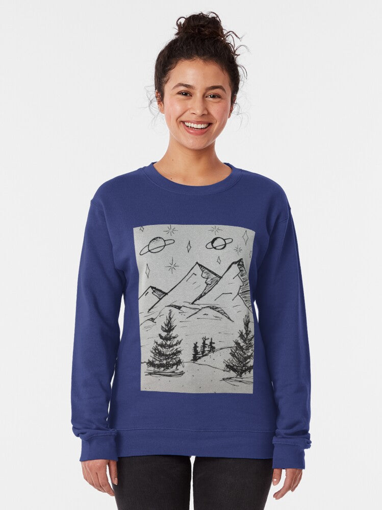 Galaxy Space Mountains 🗻 Pullover Sweatshirt