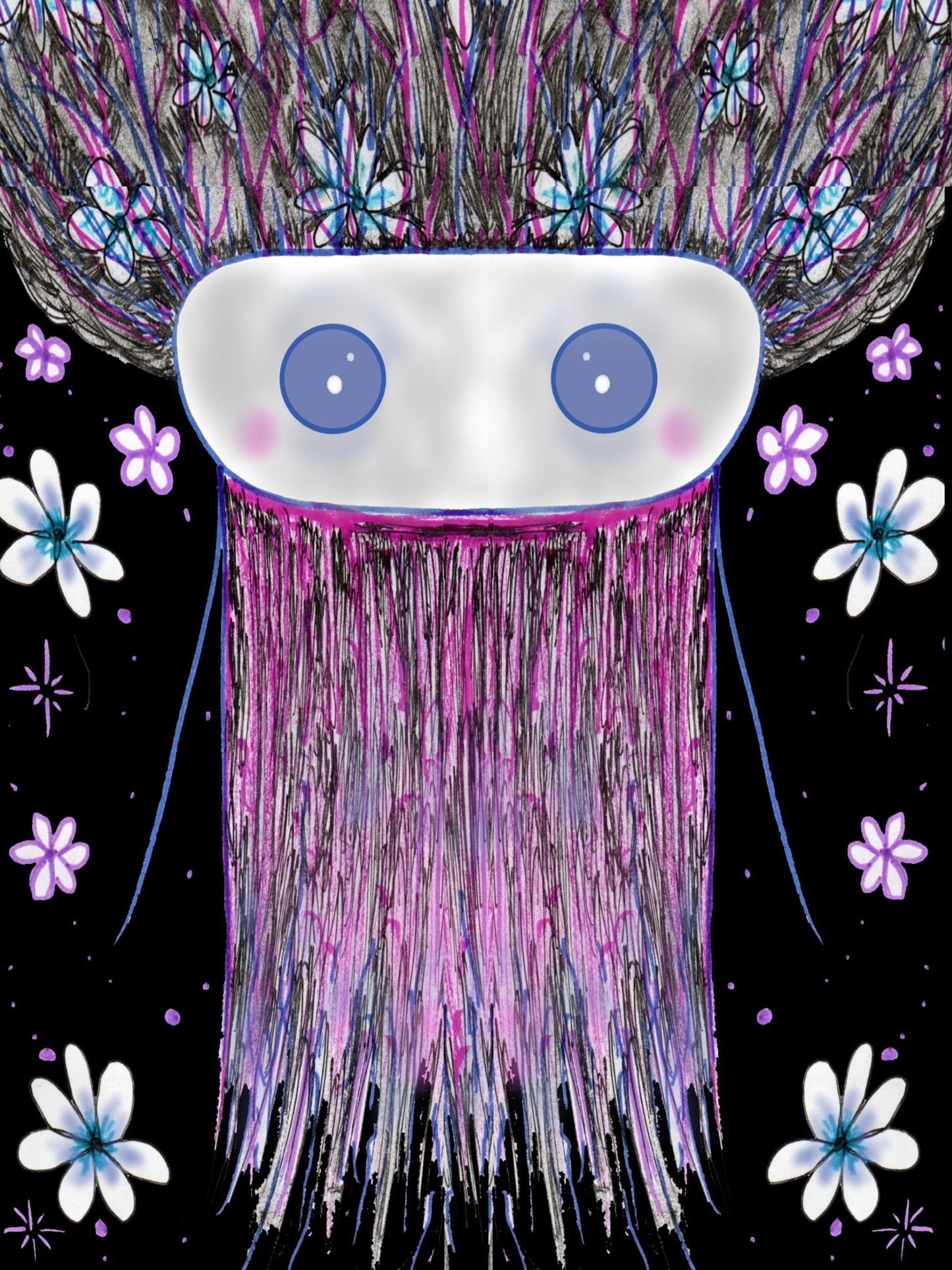 Alien Space Flowers blanket