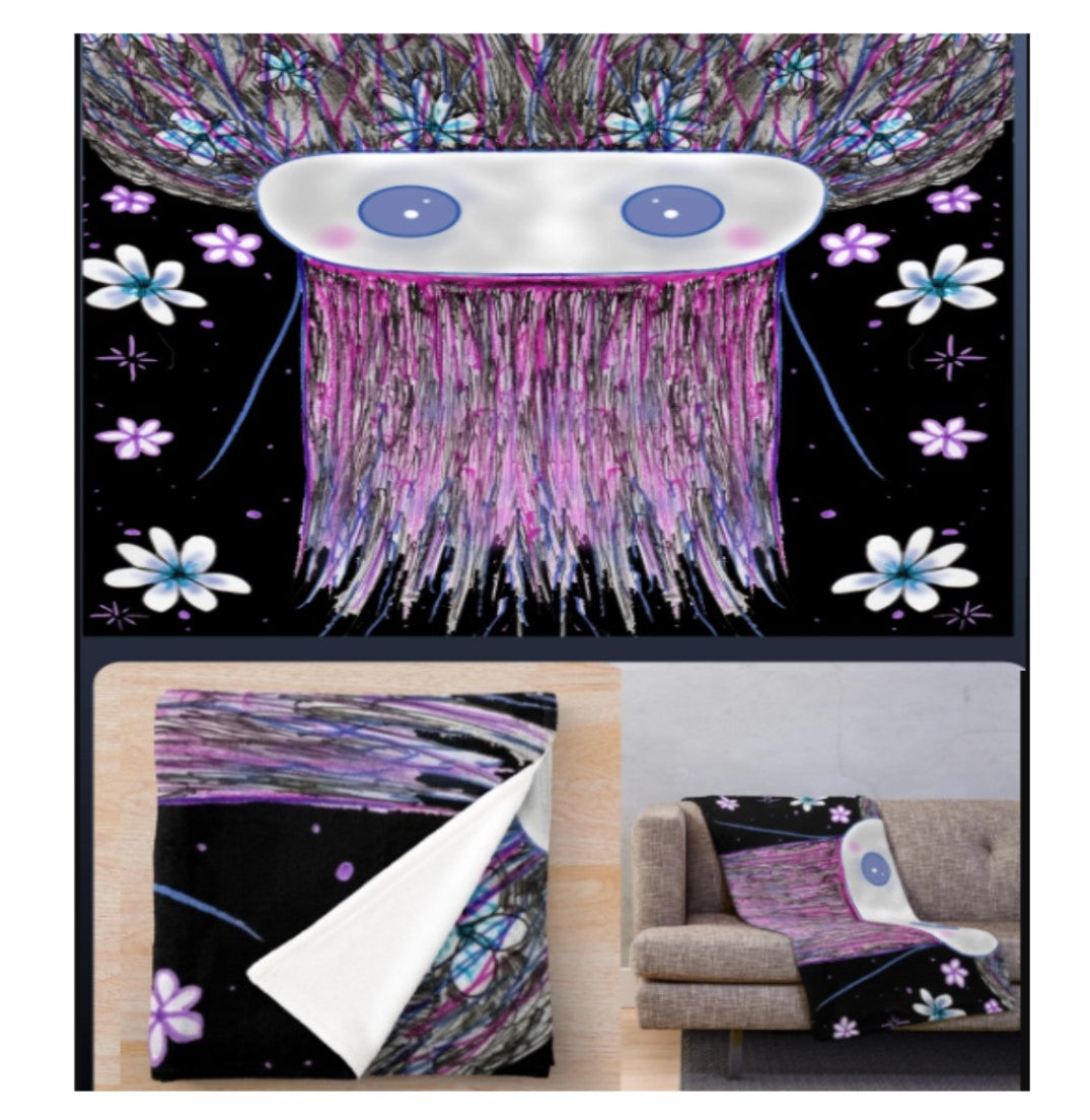 Alien Space Flowers blanket