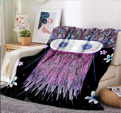 Alien Space Flowers fleece blanket