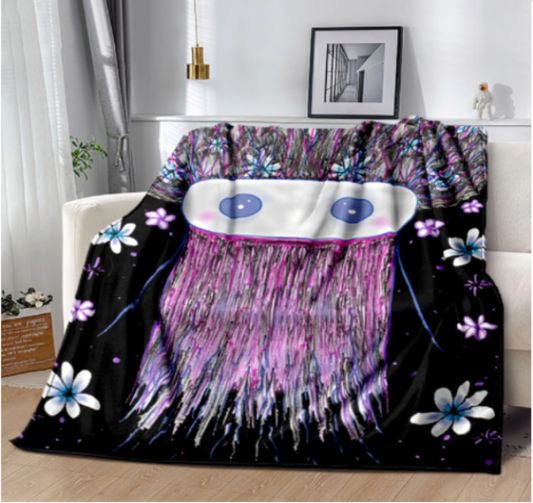 Alien Space Flowers fleece blanket