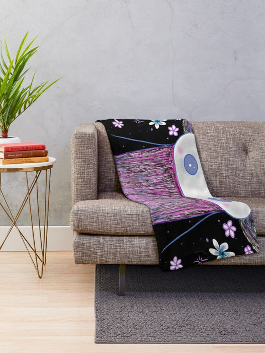 Alien Space Flowers fleece blanket