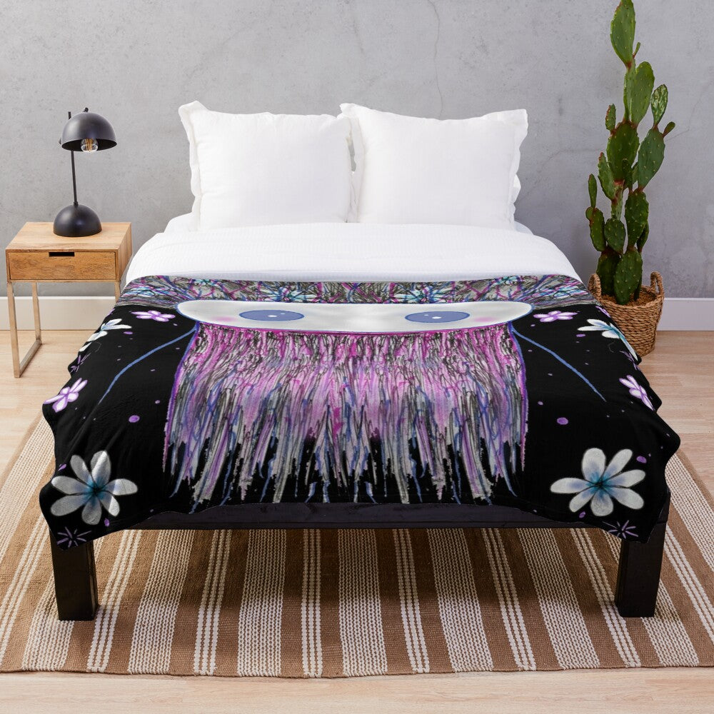 Alien Space Flowers fleece blanket