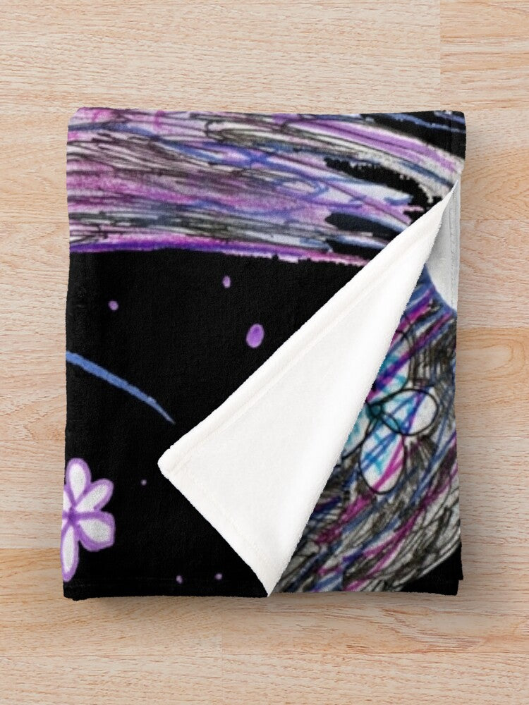 Alien Space Flowers fleece blanket