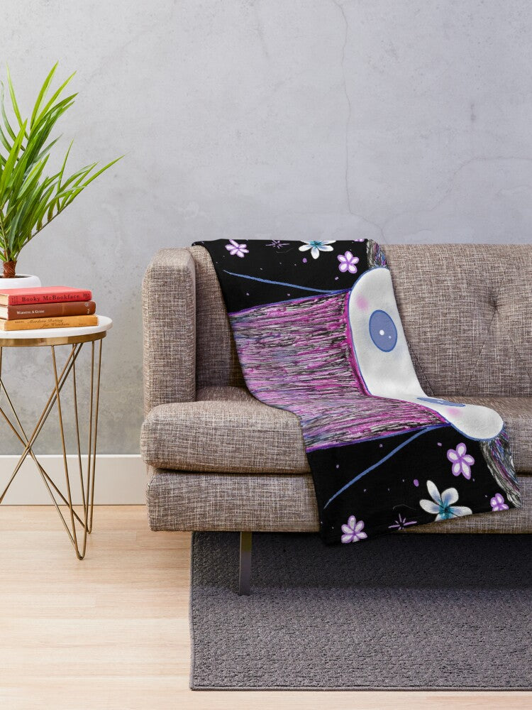 Alien Space Flowers fleece blanket