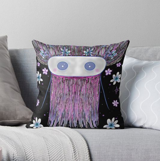 Alien Space Flowers pillow case